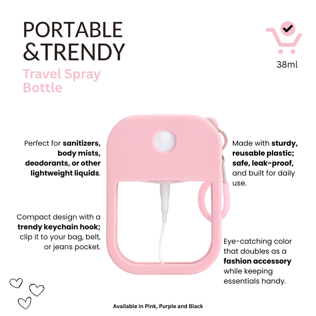 Pink Travel Spray Bottle- 38ml